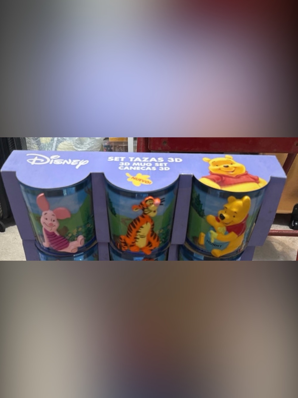Disney Winnie the Pooh 3D Mug Set - Blue and Yellow listing is for 1 set of 3